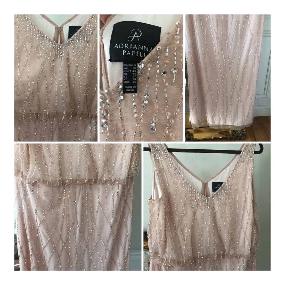 Adrianna Pappell blouson dress blush size 16